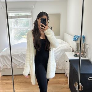 Sanctuary Faux Fur White/Cream Cardigan